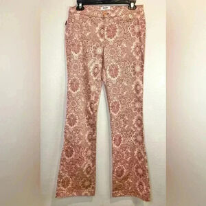 MOSCHINO‎ JEANS Donna Boho Floral Vintage Y2K High Rise Cropped Bootcut Jean